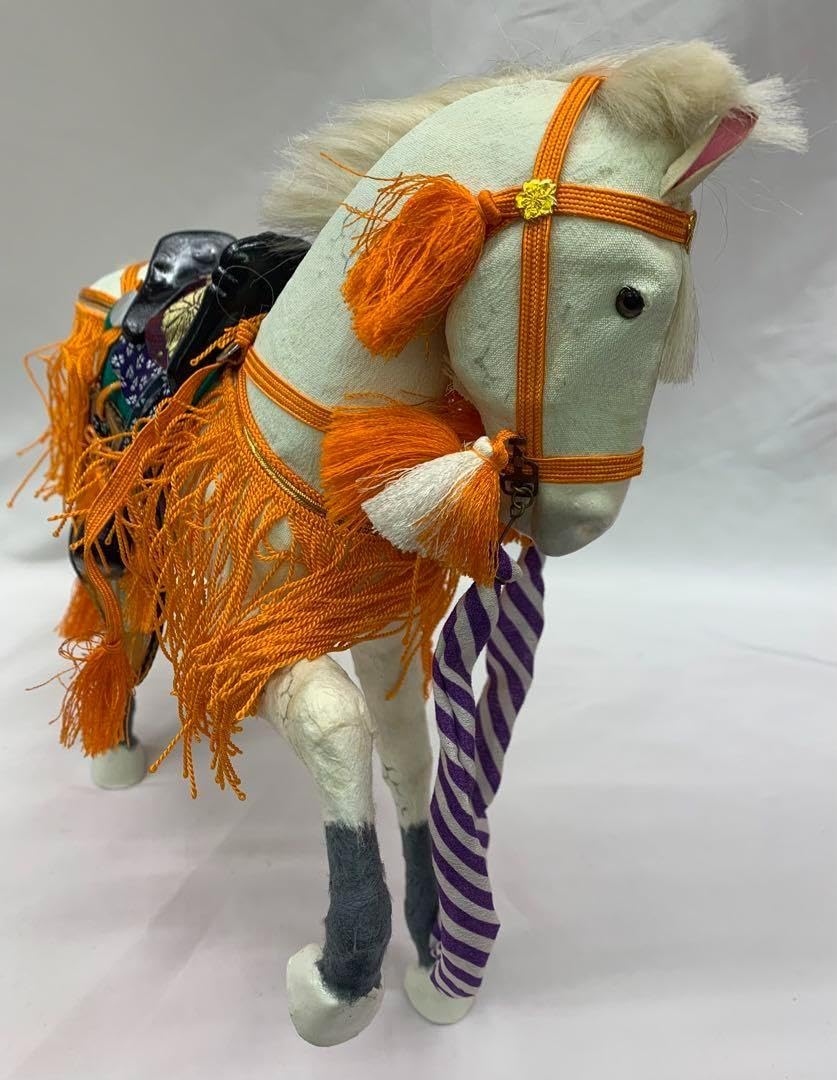 Amazon.co.jp: 五月人形 小 縮緬 白馬 五月道具 小道具 馬飾り うま